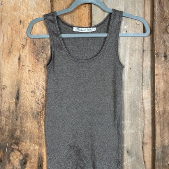 Michael Stars Brown/Silver Shimmer Tank Top - One Size - Picture 6 of 10